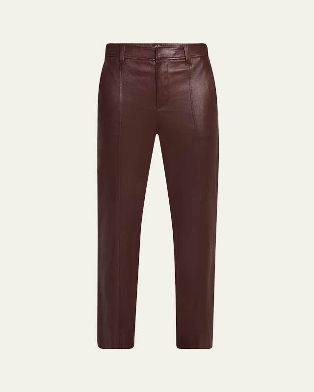 Kick-Flare Leather Pants